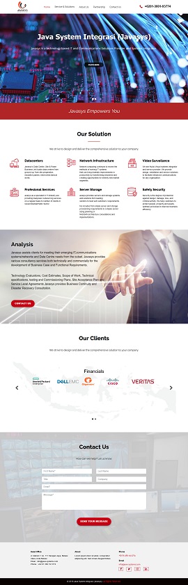 Contoh desain website company profile - www.java-systems.com