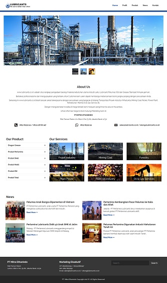 Contoh desain website company profile - www.lubricants.co.id