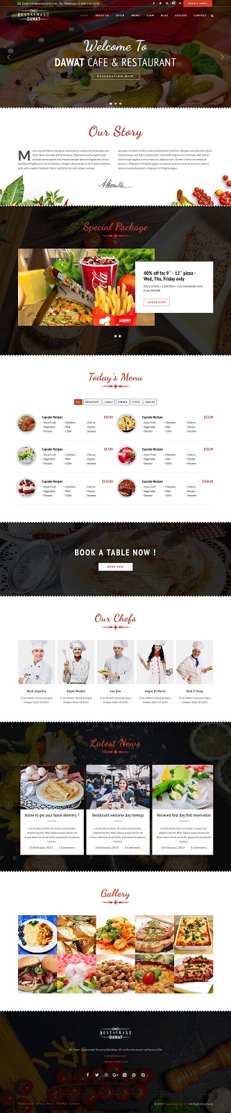 Contoh desain website restaurant