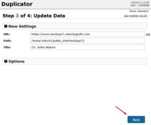 Duplicator Install Update Data