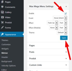 Max Mega Menu Enable