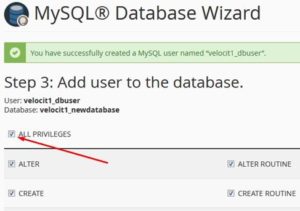 MySQL Database Wizard Create Database User 2