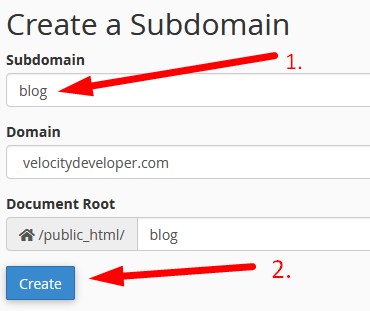 Create a Subdomains