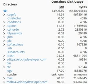 Disk Usage Directory Usage